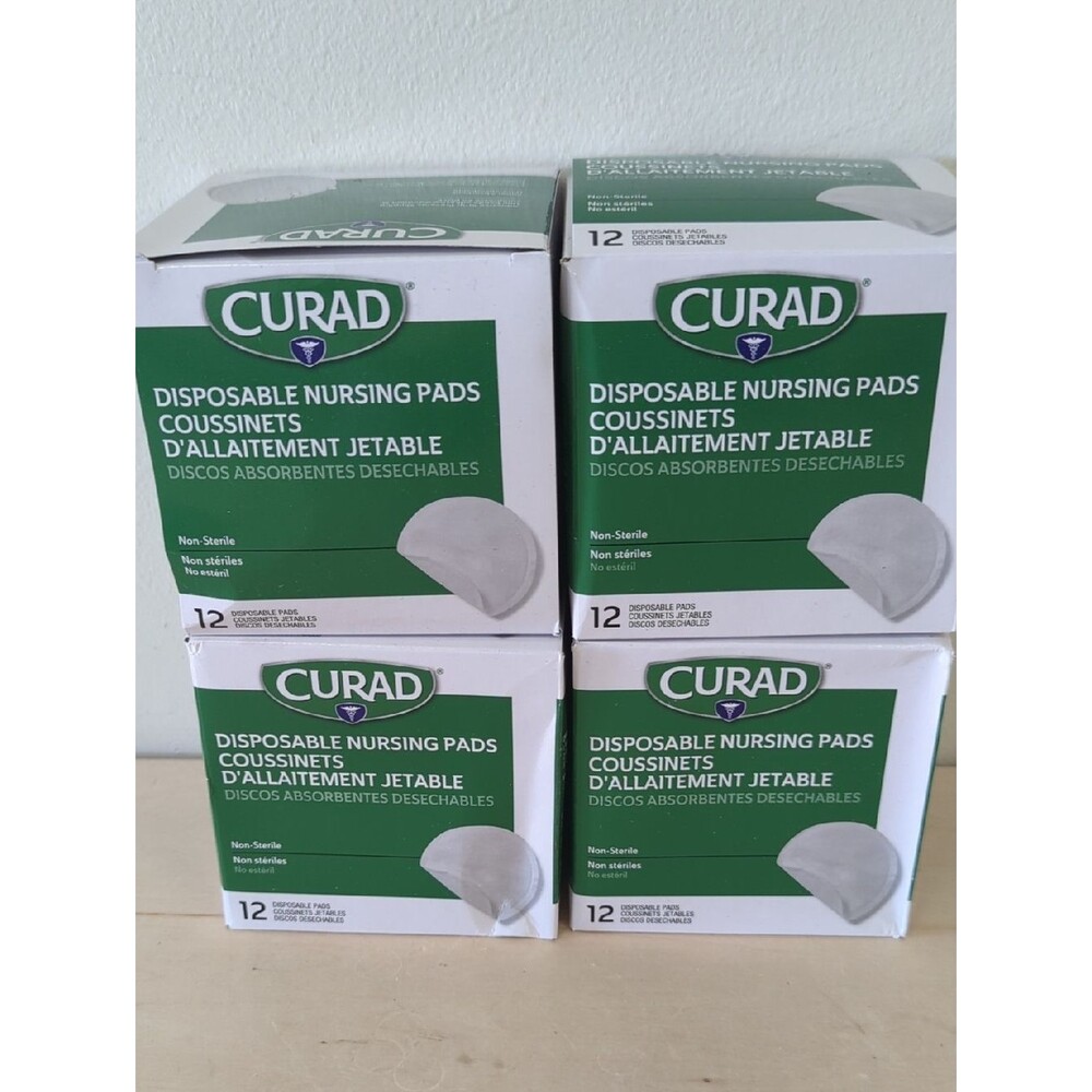Curad Disposable Nursing Pads 12 Count 4 Pack Bundle